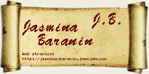 Jasmina Baranin vizit kartica